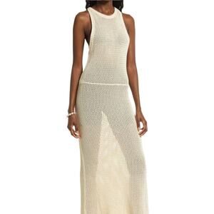 NWT OPEN EDIT Ivory Rutabaga High Neck Sleeveless Coverup Maxi Dress Women Large